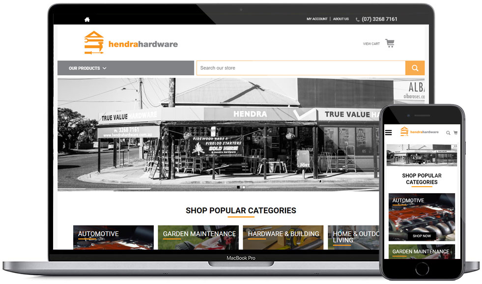 Hendra Hardware - Woocommerce Website Design