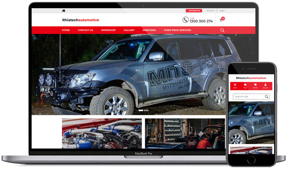 Rhiatech Automotive - Woocommerce Website Design