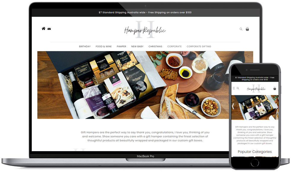 Hamper Indulgance - Shopify Website Design