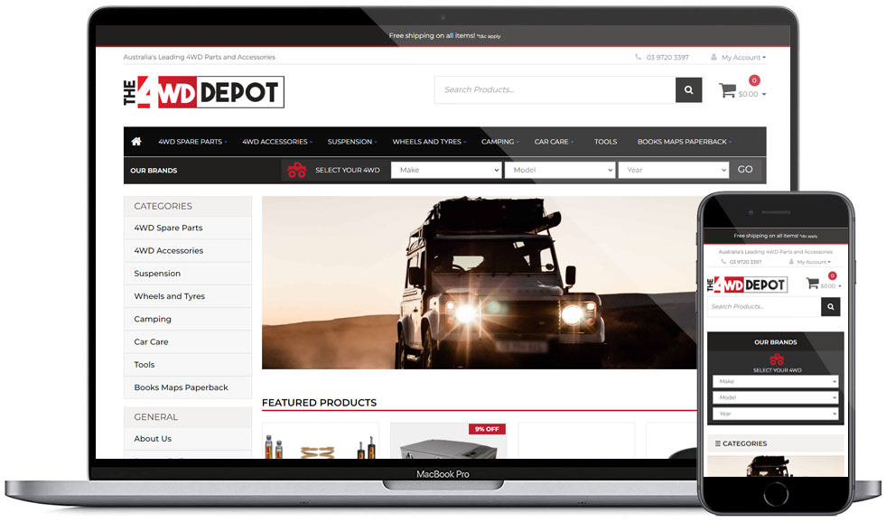 The 4WD Depot - Maropost / Neto Website Design
